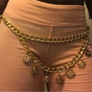 Gold Sun Charm Waist Chain